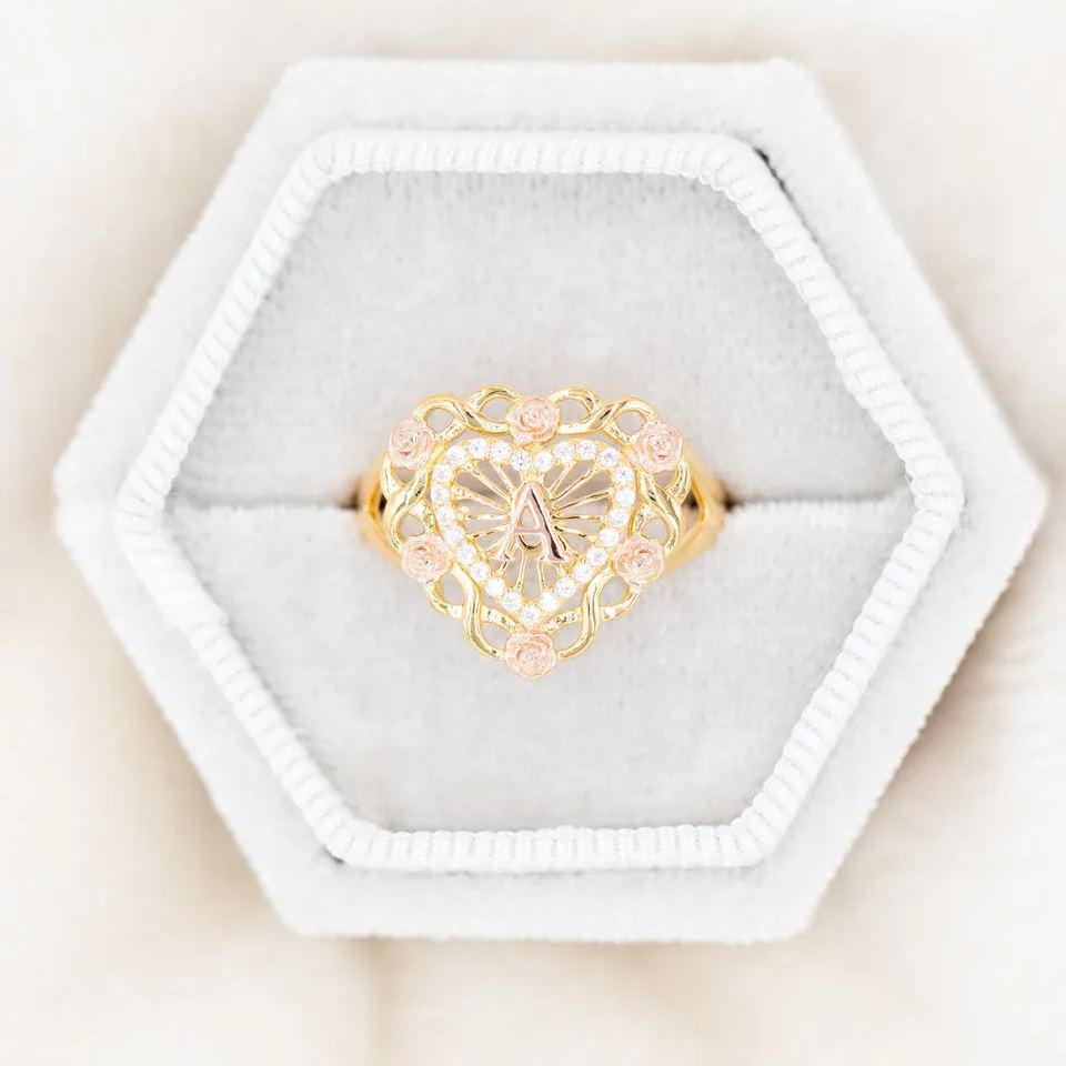 [Copy]Nugget Ring Gold Plated Personalized Custom Initial Ring