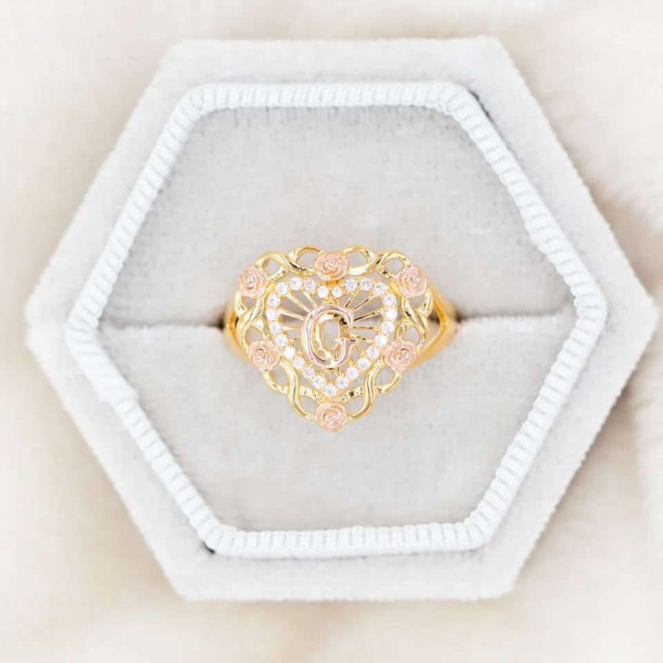 [Copy]Nugget Ring Gold Plated Personalized Custom Initial Ring