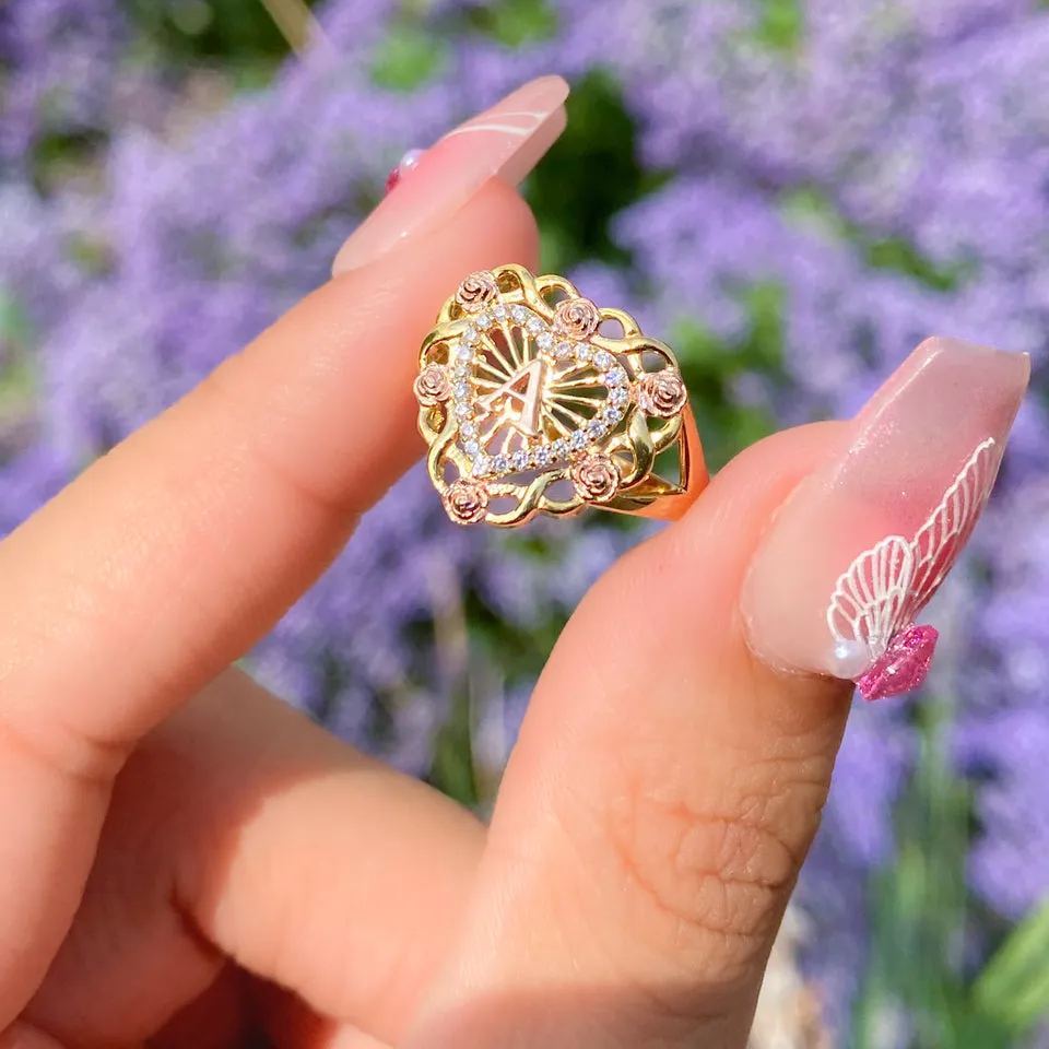 [Copy]Nugget Ring Gold Plated Personalized Custom Initial Ring