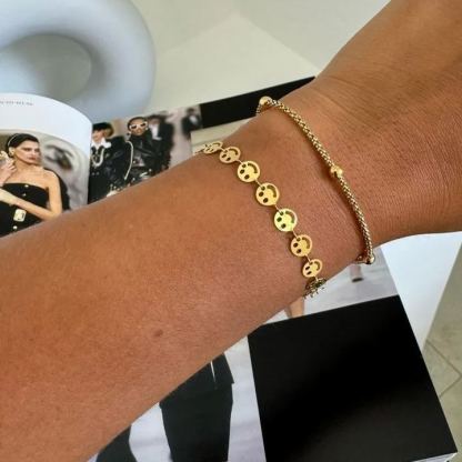 Smile Link Chain Gold Plated Bracelet