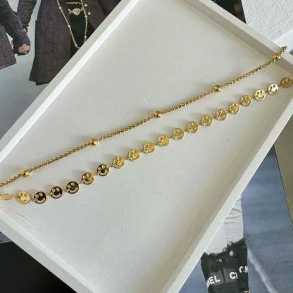 Smile Link Chain Gold Plated Bracelet
