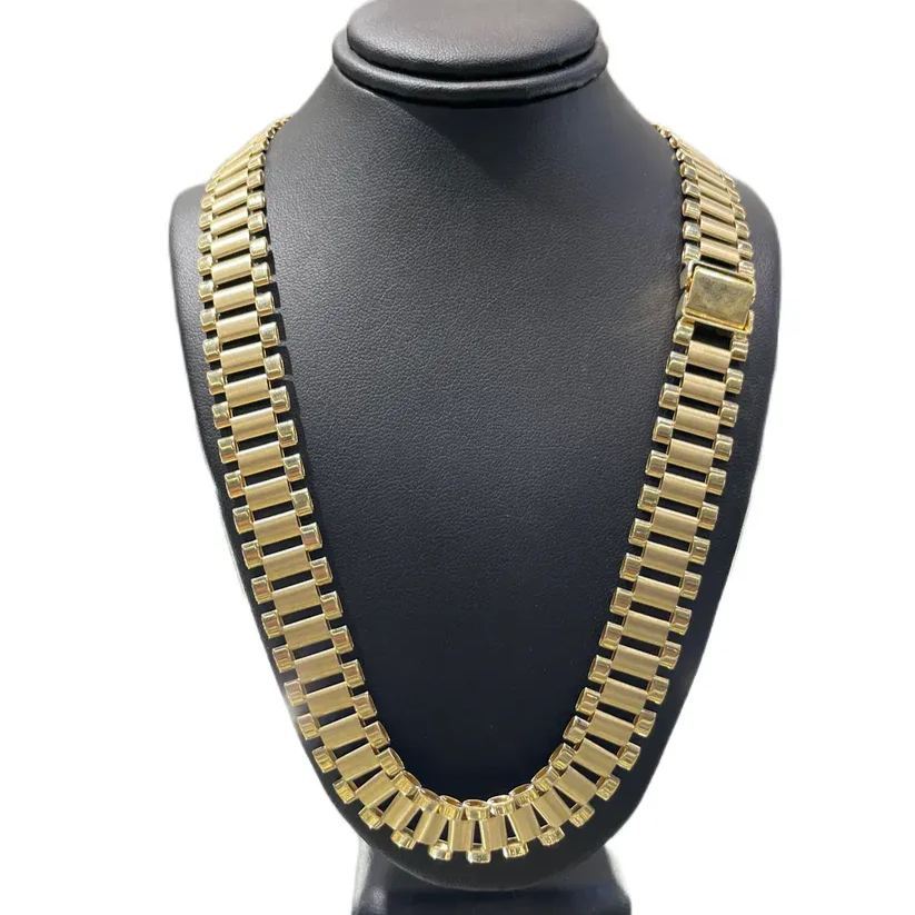 12mm Rolex Chain Gold Plated Presidential Link Chain Necklace