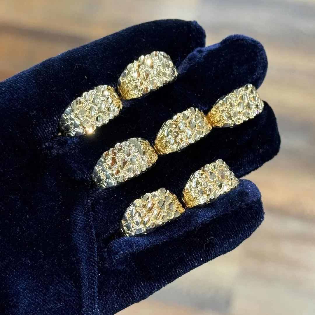 Nugget Personalized Gold Plate Vintage Engraved Band Ring