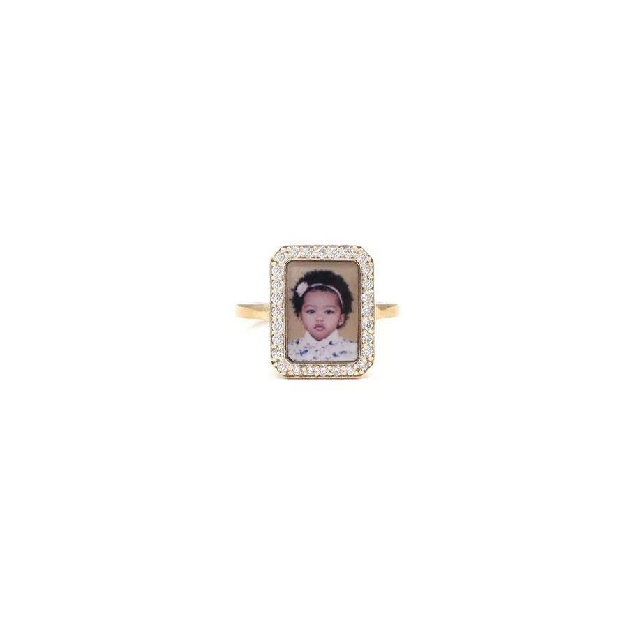 [Copy]Nugget Style Gold Plated 3D Double Magic Letters Personalized Custom Initial Ring