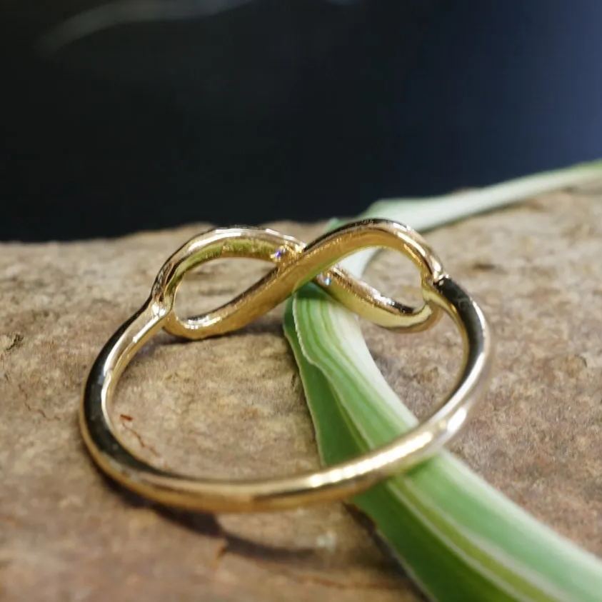 Infinite Ring Personalized Gold Plated Engraved Ring