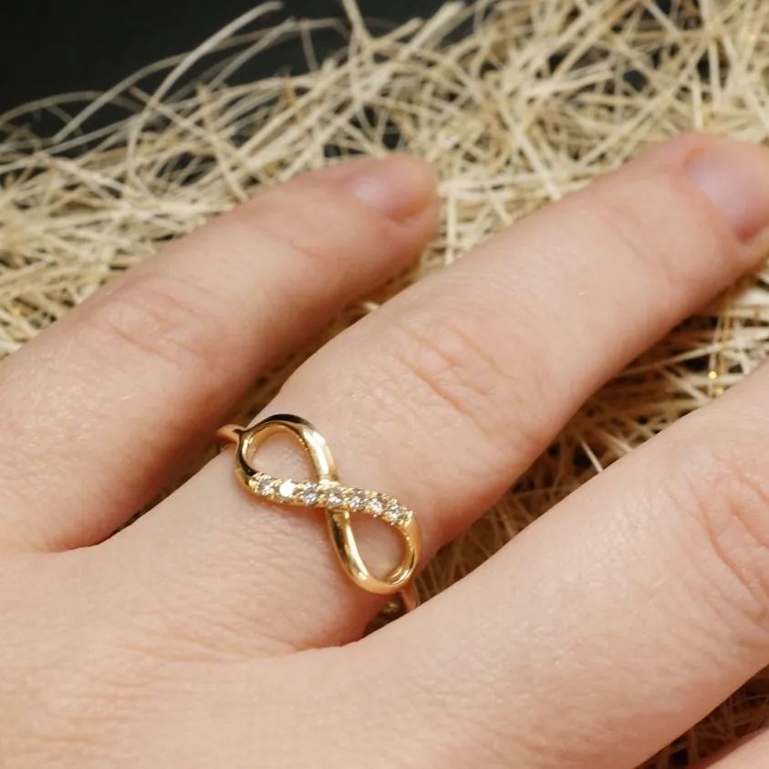 Infinite Ring Personalized Gold Plated Engraved Ring
