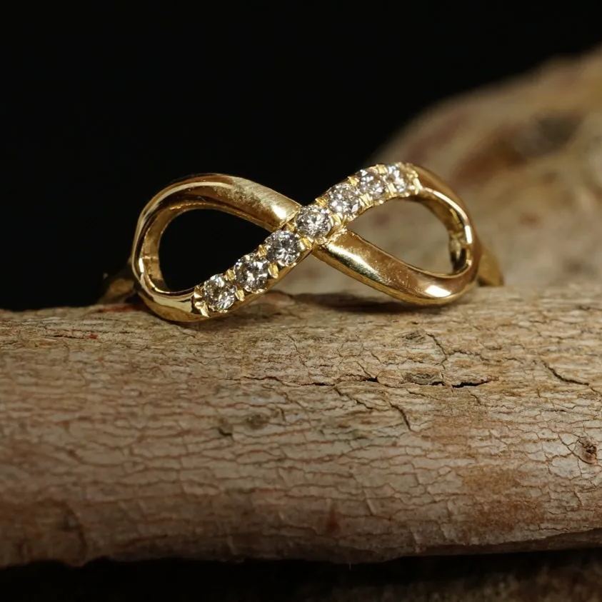 Infinite Ring Personalized Gold Plated Engraved Ring