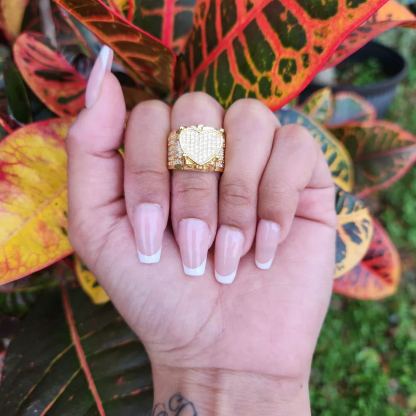 [Copy]Round Diamond Nugget Cluster Ring Personalized Engraved Ring