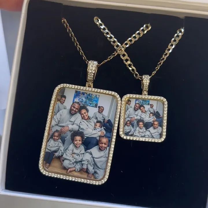 [Copy]Round Picture Pendant Engraving Personalized Photo Necklace