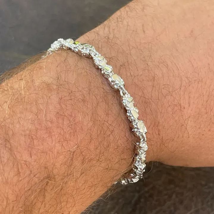 [Copy]Nugget Style Bracelet Gold Plated Mens Bracelet