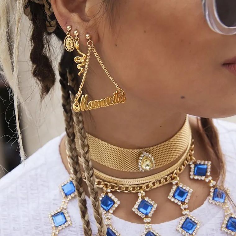 [Copy]Rolex Chain Butterfly Earrings Gold Plated Hoops Rolex Earrings