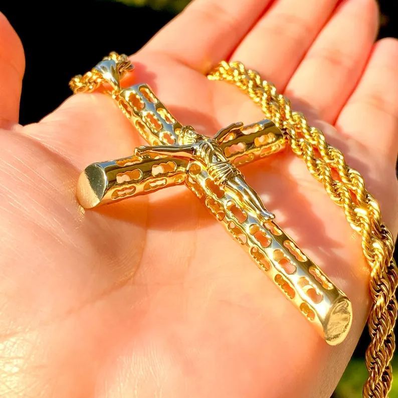 [Copy]Persoalized Diamond Cross Cursive Name with Heart and Infinity Necklace