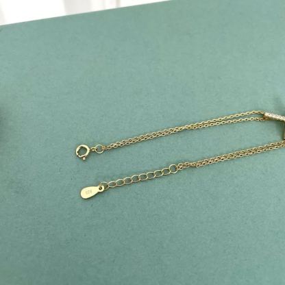 Cross with Double Chain Personalized Initial Bracelet Christian Bracelet 