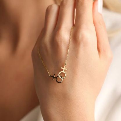 [Copy]Double Layer Two Tone Letter Necklace Personalized Initial Necklace