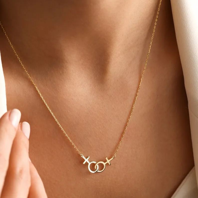 [Copy]Double Layer Two Tone Letter Necklace Personalized Initial Necklace