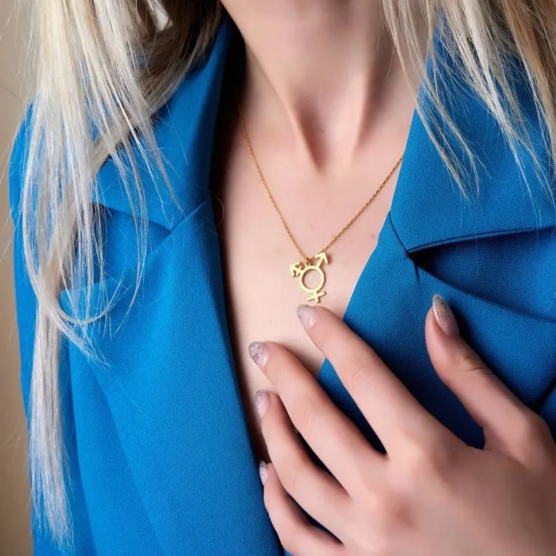 [Copy]Gold Plated Lesbian Necklace LGBT Pride Necklace