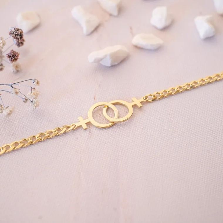 [Copy]Gold Plated Lesbian Necklace LGBT Pride Necklace