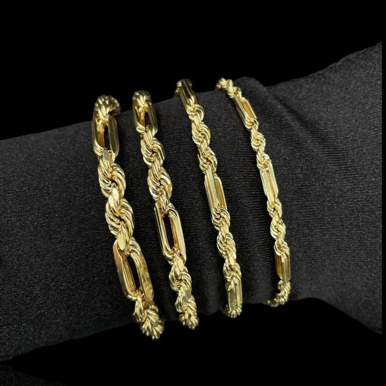 [Copy]Franco Classic Chain Link Bracelet Gold Plated Bracelet