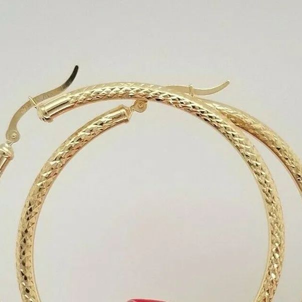 [Copy]Bamboo Earrings Gold Plated Two Tone Custom Hoop Name Earrings