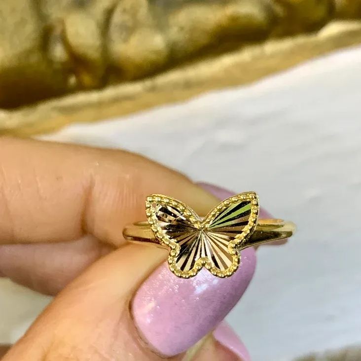 Butterfly Jewelry Set Gold Plated Butterfly Necklace Ring And Stud Earrings