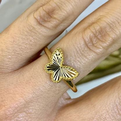 Butterfly Jewelry Set Gold Plated Butterfly Necklace Ring And Stud Earrings