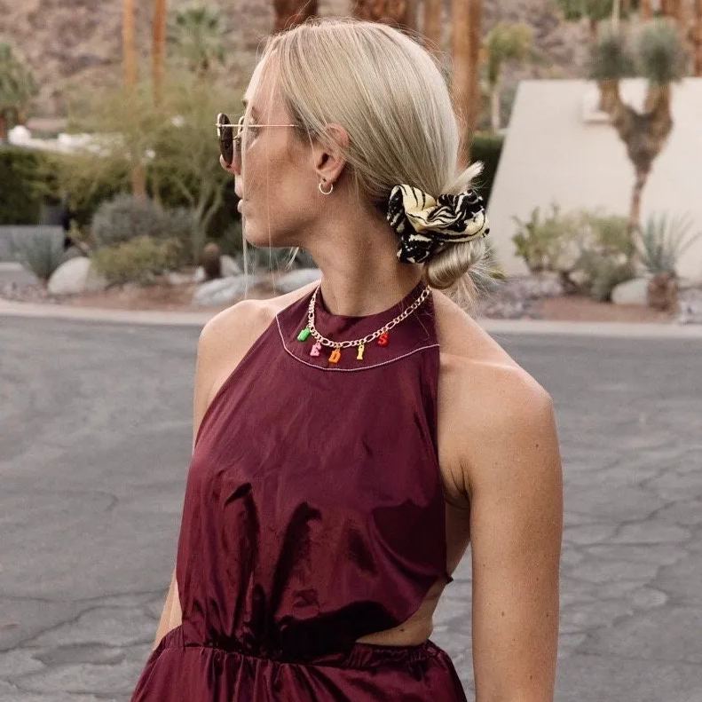 [Copy]Colorful Pearl Beads Chain Necklace Personalized Name Necklace For Kids 