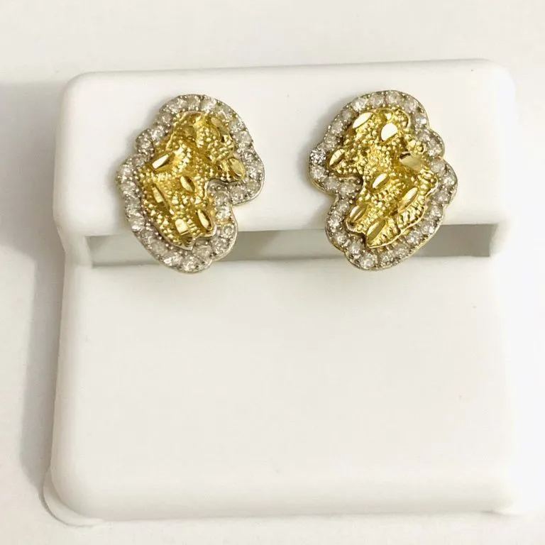 [Copy]Diamond Cut Hoop Earrings Gold Plated Nugget Style Women Earrings