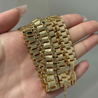 Rolex Style Link Chain Gold Plated Necklace