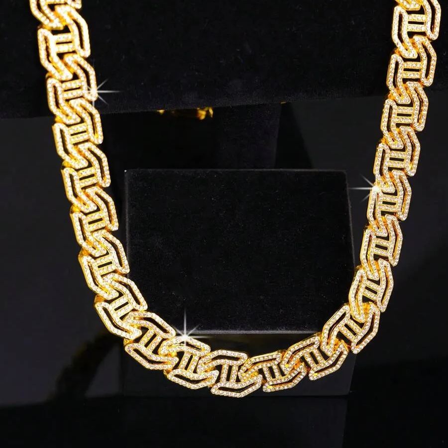 [Copy]Rope Figaro Chain Gold Plated Necklace 5mm Width