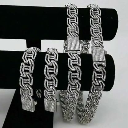 [Copy]Rope Figaro Chain Gold Plated Necklace 5mm Width