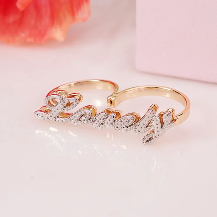 [Copy]Rolex Style Two Finger Ring Gold Plated Ring