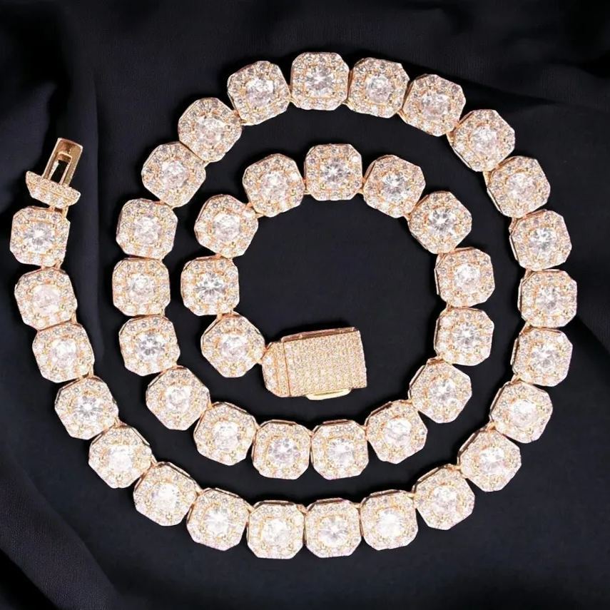 [Copy]Diamond Iced Cross Charm Cuban Link Chain Necklace Luxury Necklace 