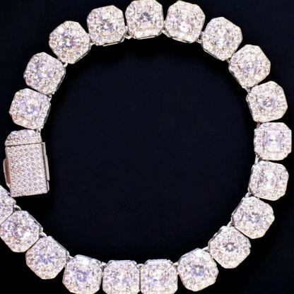 [Copy]Diamond Iced Cross Charm Cuban Link Chain Necklace Luxury Necklace 