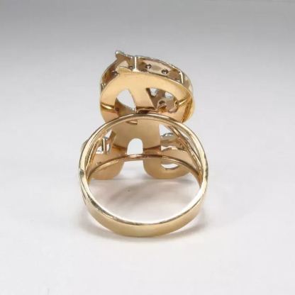 Personalized Custom Zircon Cursive Initial Letter Ring