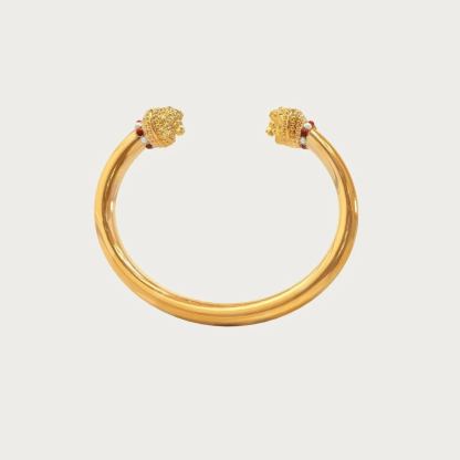 [Copy]Green Diamond Lock Chain Gold Plated Bracelet 