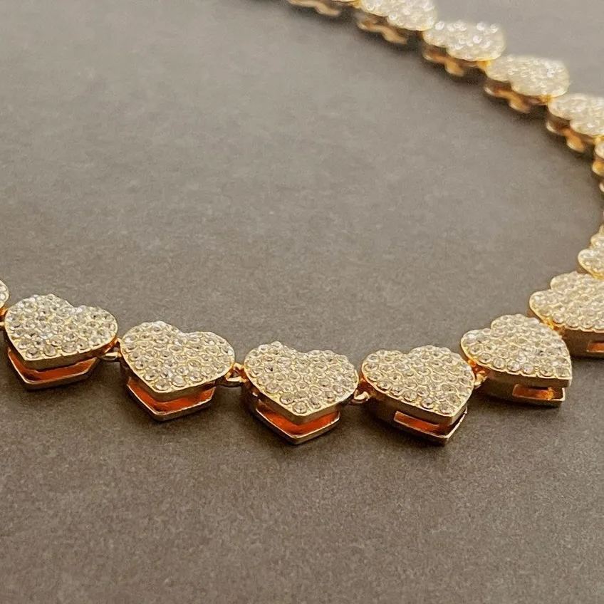 [Copy]Glamorous Black Heart Necklace Twist Chain Gold Plated Necklace 