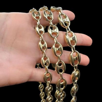 [Copy]14k Gold Plated Herringbone Chain Flat Hip Hop Necklace