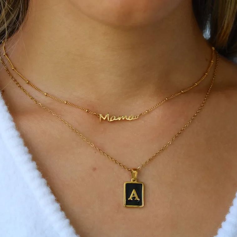 [Copy]Dainty Letter Necklace Custom Gold Plated Initial Necklace 