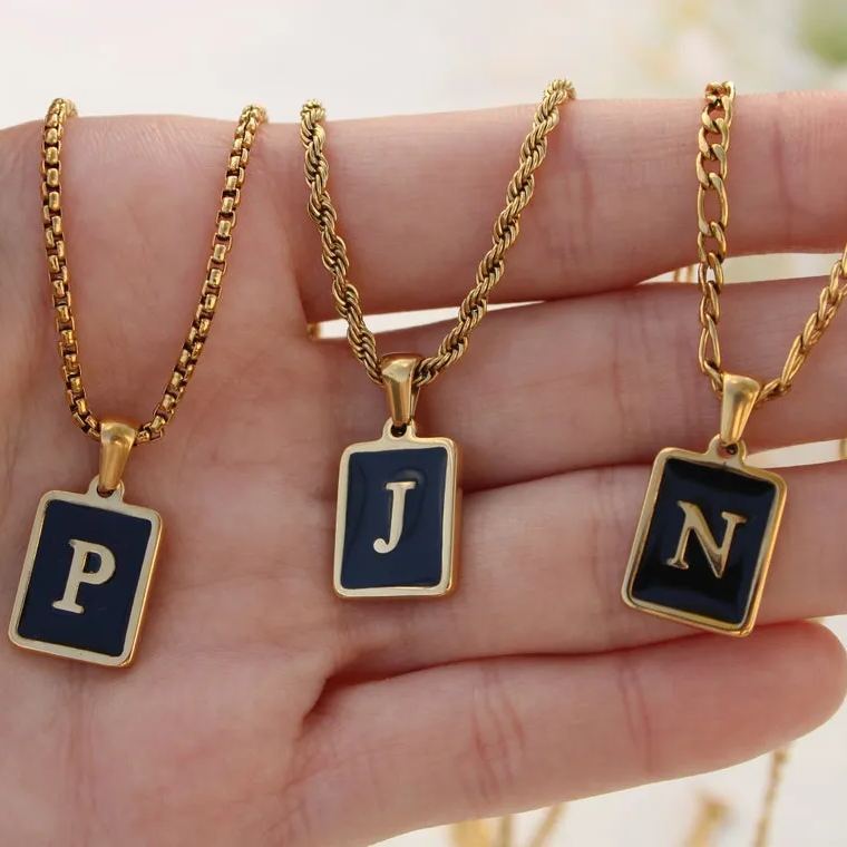 [Copy]Dainty Letter Necklace Custom Gold Plated Initial Necklace 