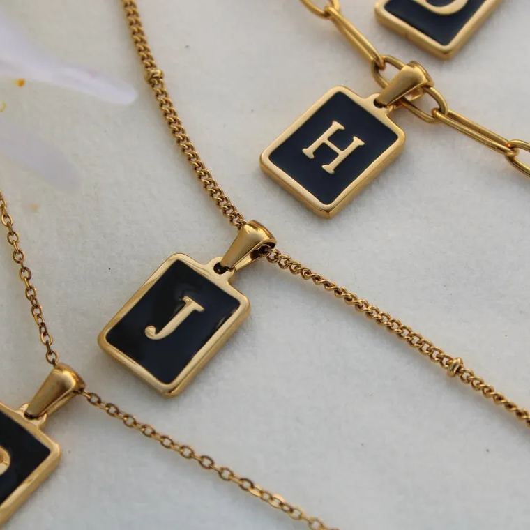 [Copy]Dainty Letter Necklace Custom Gold Plated Initial Necklace 