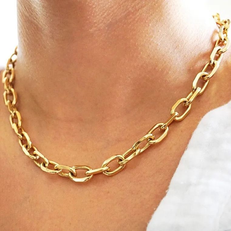 [Copy]Geometric Statement Necklace Gold Plated Necklace