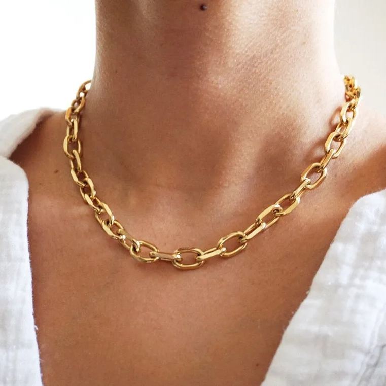 [Copy]Geometric Statement Necklace Gold Plated Necklace