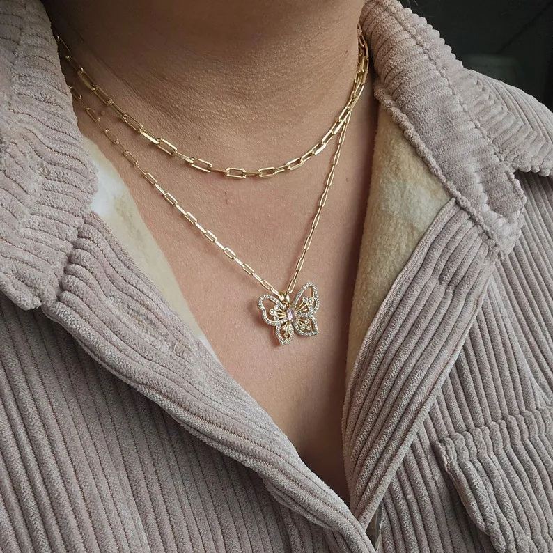 [Copy]Classic Fingerprint Necklace Bobble Chain Gold Plated Necklace