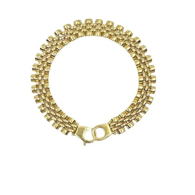 [Copy]14K Hollow Yellow Gold Plated Bead Bracelet 
