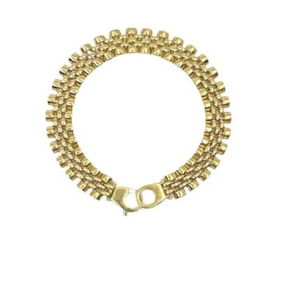 [Copy]14K Hollow Yellow Gold Plated Bead Bracelet 