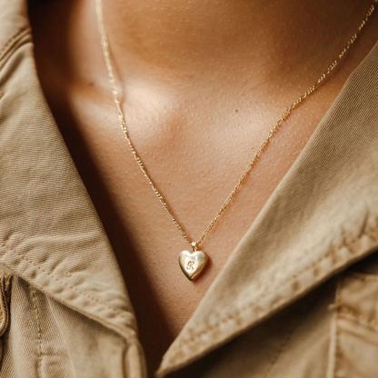 Micro Heart Locket Necklace