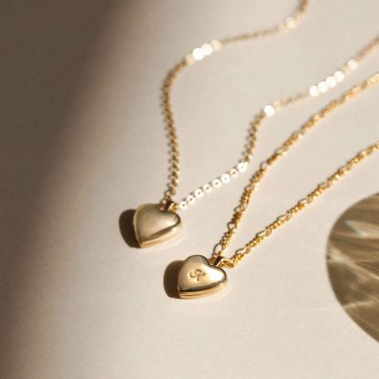 Micro Heart Locket Necklace