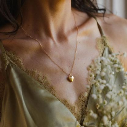 Micro Heart Locket Necklace