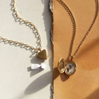 Micro Heart Locket Necklace