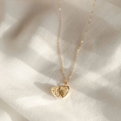 Micro Heart Locket Necklace